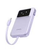 UGREEN Uno Dahili Kablolu 10.000 mAh 30W Hızlı Şarj Powerbank, Mor, 35604B - 1