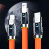 3 Şarj Aleti 1 Arada Çinko Alaşım Hızlı Şarj Kablosu Turuncu thumbnail 3