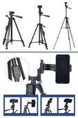 Telefon ve Fotoğraf Makinası Takılabilen Bluetooth Kumandalı 146 cm Tripod - 7