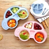 Buffer® Bebekler İçin Araba Şeklinde Sevimli Mama Tabağı Çocuk Tabldot - 1