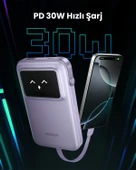 UGREEN Uno Dahili Kablolu 10.000 mAh 30W Hızlı Şarj Powerbank, Mor, 35604B - 4