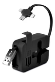 Cep Tipi Telefon Tutuculu Makaralı Uzayıp Kısalabilen 3'ü 1 Arada USB Şarj Kablosu thumbnail 6