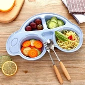Buffer® Bebekler İçin Araba Şeklinde Sevimli Mama Tabağı Çocuk Tabldot - 6