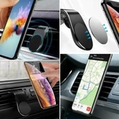 ® Havalanndırma Izgarasına Takılabilen Mandallı Mıknatıslı Oto Araç Içi Manyetik Telefon Tutucu thumbnail 4