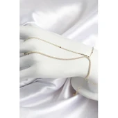 Pirinç Zirkon Taşlı Ezme Zincir Model Gold Renk Kadın Şahmeran - Tj-sn689 Tg-53-vice/(1395) 3578 - 1