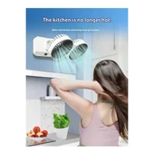 Masaüstü Dijital Ekranlı Çift Fanlı Led Işıklı Soğutucu Fan Ev Ofis Şarjlı Vantilatör - 4