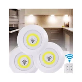 Uzaktan Kumandalı 3 Lü Spot Led Lamba Kablosuz Pilli Işıldak - 1