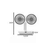 Masaüstü Dijital Ekranlı Çift Fanlı Led Işıklı Soğutucu Fan Ev Ofis Şarjlı Vantilatör - 8