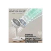 Masaüstü Dijital Ekranlı Çift Fanlı Led Işıklı Soğutucu Fan Ev Ofis Şarjlı Vantilatör - 2