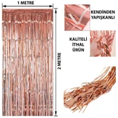 Rose Gold Püsküllü Kapı Perdesi - Parti, Bekarlığa Veda, Doğum Günü 1x2 M - 1