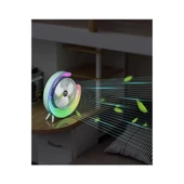 Masaüstü Vantilatör Usb Şarjlı Rgb Led Işıklı 3 Kademeli 180° Ayarlanabilir Soğutucu Fan Yeşil - 8