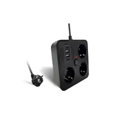 Akım Korumalı Anahtarlı Priz - 3x Priz - 2x Usb - 2x Type-c - 2 Mt Kablo Hızlı Şarj Özellikli Siyah - 2