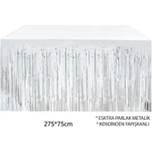 Gümüş Metalize Masa Eteği 275x75 Cm – Kendinden Yapışkanlı - 1