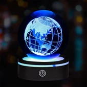 Dünya Tasarımlı Usb&039li Dönen Cam Küre - 1