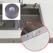 Buffer® Gri Su Sızdırmaz  Banyo Mutfak Lavabo Küvet İzolasyon Şerit Bant - 6