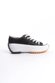 PARIS Bağcıklı Ortopedik Taban Kadın Sneaker Spor Ayakkabı  TBT - Siyah - 6