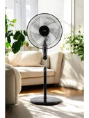 Yui F29 Siyah 120 Cm 16 Inç 40w 3 Kademe 5 Pervane Döner Başlıklı Vantilatör - 4