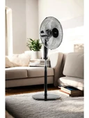 Yui F29 Siyah 120 Cm 16 Inç 40w 3 Kademe 5 Pervane Döner Başlıklı Vantilatör - 3