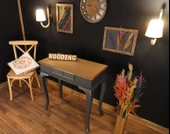 Wooding Mobilya 80 Cm Çekmeceli Masif Antrasit Natürel Dresuar thumbnail 2