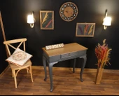 Wooding Mobilya 80 Cm Çekmeceli Masif Antrasit Natürel Dresuar thumbnail 5