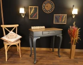 Wooding Mobilya 80 Cm Çekmeceli Masif Antrasit Natürel Dresuar thumbnail 3