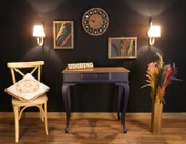 Wooding Mobilya 80 Cm Çekmeceli Masif Lacivert Natürel Dresuar thumbnail 1