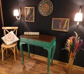 Wooding Mobilya 80 Cm Çekmeceli Masif Yeşil Ceviz Dresuar - 3