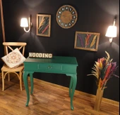 Wooding Mobilya 80 Cm Çekmeceli Masif Yeşil Dresuar thumbnail 5