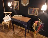 Wooding Mobilya 80 Cm Çekmeceli Masif Lacivert Natürel Dresuar thumbnail 3