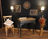 Wooding Mobilya 80 Cm Çekmeceli Masif Siyah Natürel Dresuar thumbnail 2