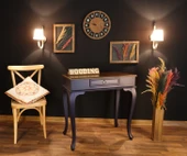 Wooding 90 Cm Çekmeceli Masif Lacivert Ceviz Dresuar thumbnail 4