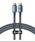 Baseus Crystal Shine 1.2 m Siyah Type-C to Type-C Hızlı Şarj Kablosu - 1