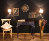 Wooding 90 Cm Çekmeceli Masif Lacivert Ceviz Dresuar thumbnail 2