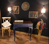 Wooding 90 Cm Çekmeceli Masif Lacivert Ceviz Dresuar thumbnail 5