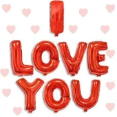 I Love You Balon Set Kırmızı - 1