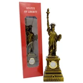 Metal Saatli Özgürlük Heykeli Gold Vintage Dekor USA 25cm thumbnail 1