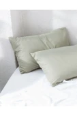 Manon %100 Pamuk 2'li Yastık Kılıfı Seti - Yeşil thumbnail 2