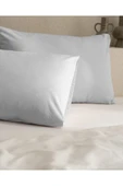 Manon %100 Pamuk Ranforce Düz 2'li Yastık Kılıfı Seti - Gri thumbnail 2