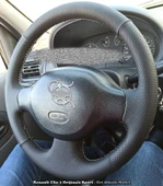 Clio 2 Araca Özel Deri Direksiyon Kılıfı ( Noktalı Düz Gri Dikişli) thumbnail 1