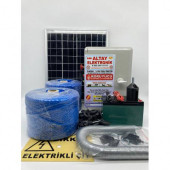 Koruyucu Elektrikli çit cihazı Güneş Enerjili (Domuz Ayı kovucu )+1000M Çit ipi+100 adet izolatör - 1