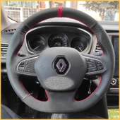 Megane 4 Araca Özel Direksiyon Kılıfı (Noktalı Nubuk Kırmızı Yüzüklü) thumbnail 1