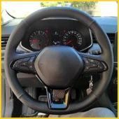 Clio 5 Araca Özel Direksiyon Kılıfı (Noktalı Karbon) F1 OLMAYAN DİREKSİYONA UYGUNDUR thumbnail 1