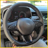 Clio 5 Araca Özel Direksiyon Kılıfı (Noktalı Karbon) F1 OLMAYAN DİREKSİYONA UYGUNDUR thumbnail 3