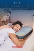 2 Adet Aloe Vera kumaşlı horlama azaltıcı-önleyici yastık,ortopedik cilt dostu Visco parçacıklı yastık - 3