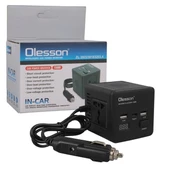 Olesson 1663 DC 12-24V 150W Oto Araç Power İnverter TYPE-C - Çift USB - 220V Üniversal Priz Girişli - 4