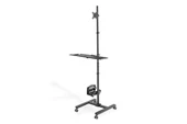 DIGITUS Mobile workstation (Monitor Mount, PC Holder) max. 8 kg load,32  screen max., black - 1