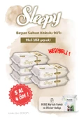 5 AL 4 ÖDE Sleepy Beyaz Sabun Kokulu Islak Havlu 90'lı ve Rosie thumbnail 1