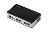 Digitus USB 2.0 4 Port Hub, 4 x USB A Dişi, 1 x USB B Mini Dişi, güç adaptörlü, plastik - 1
