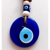 Klasik Mavi Cam Nazar Boncuğu 7 Santimetre Çapında Nazarlık Duvar Süsü thumbnail 3