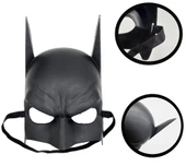 Siyah Renk Çocuk Boy Arkadan Lastikli Batman Maskesi A Kalite  20x14 cm - 1